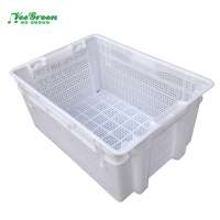 Light Durable Mesh Stackable and Nestable Plastic Fruit and Vegetable Crates in Sale